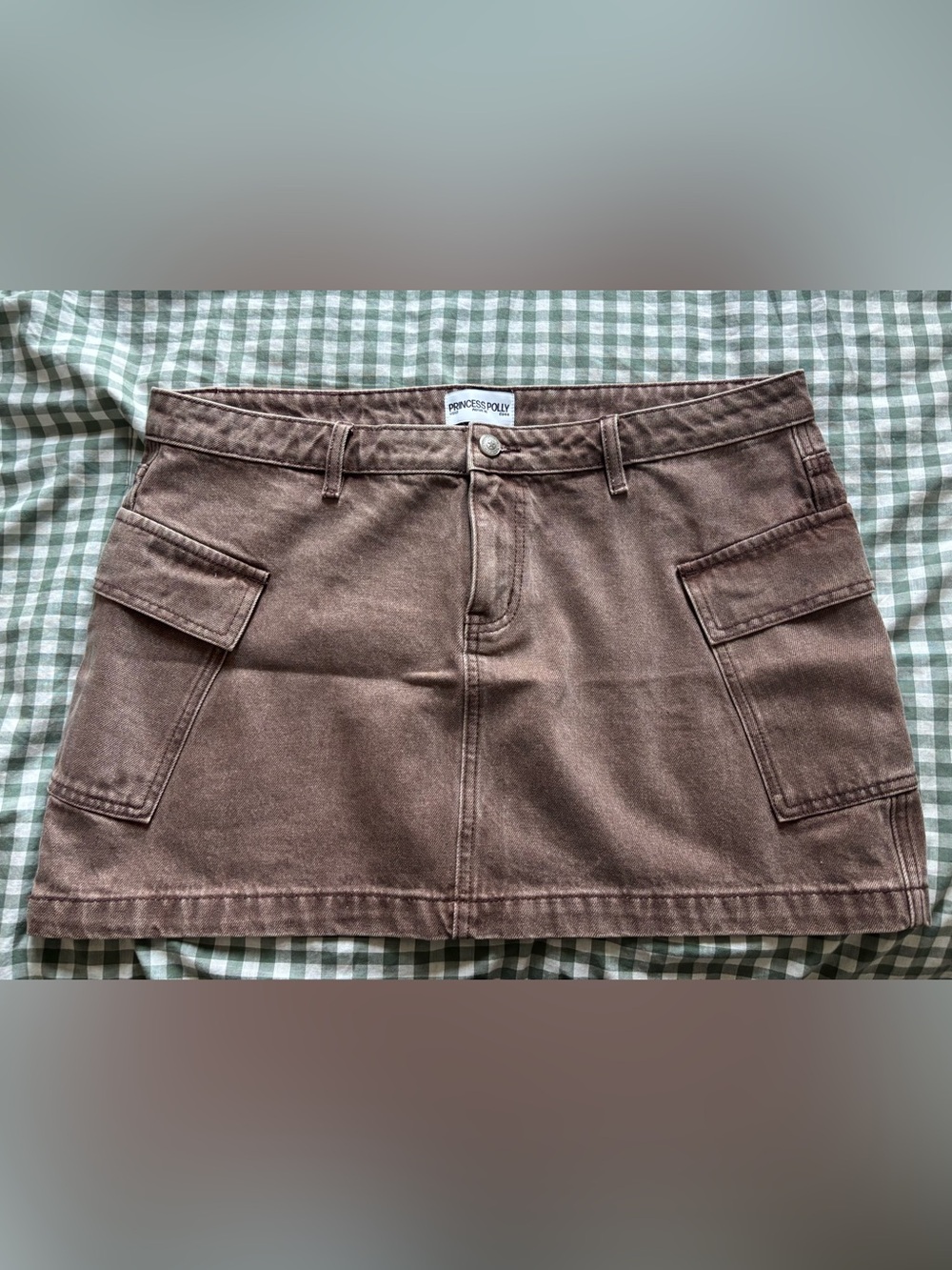 Princess Polly Chocolate Brown Denim Mini Skirt